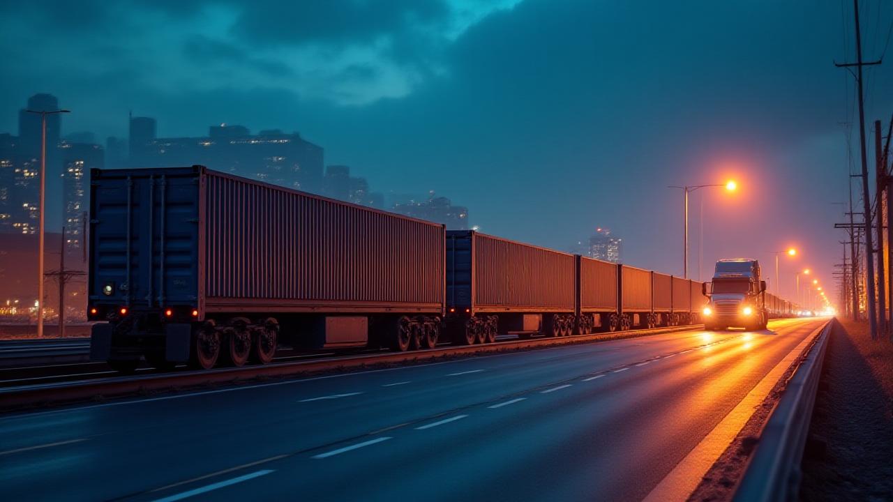 Intermodal logistics combining rail and truck transportation