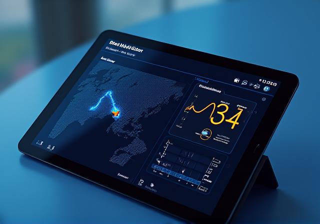 Berry Trucking IoT monitoring dashboard showing truck route and temperature data