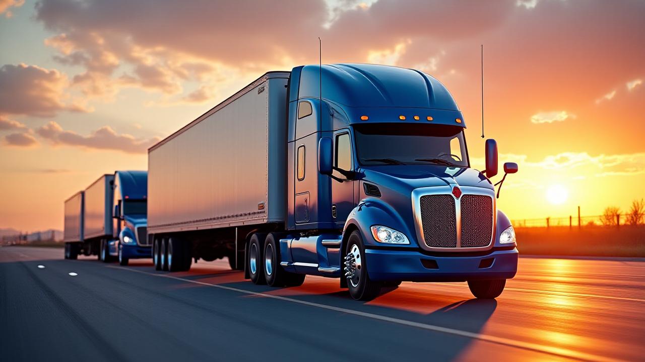Modern Berry Trucking fleet including dry van and specialized vehicles in operation